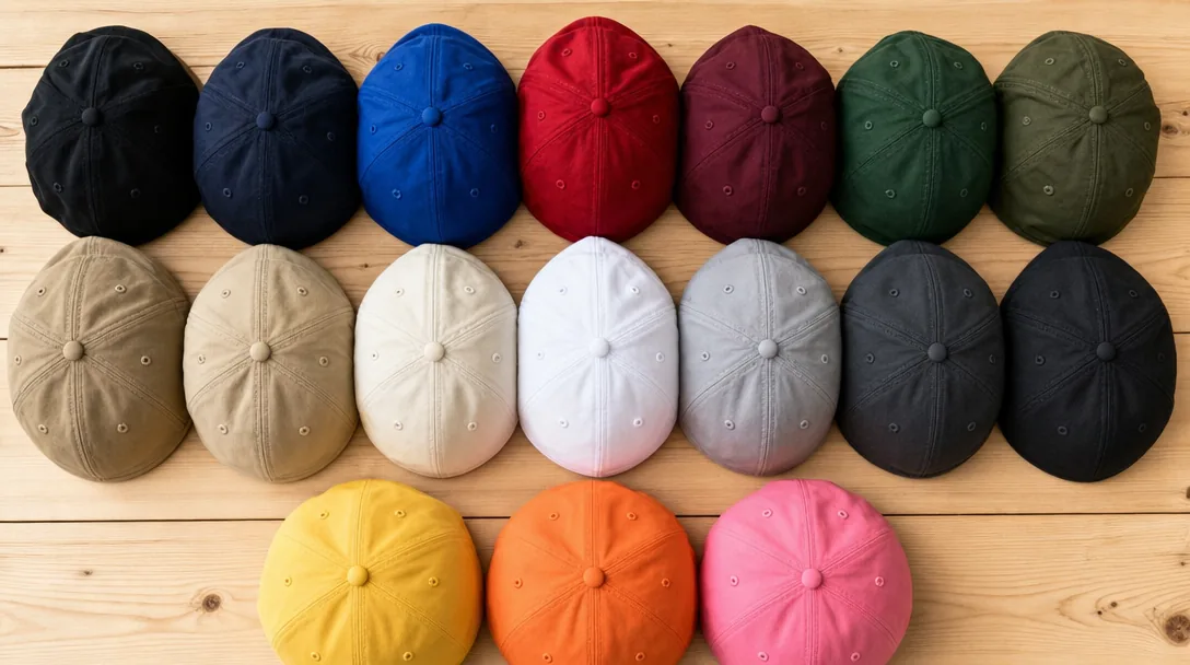 Pantone TCX color reference swatches arranged for cap dyeing and color matching reference