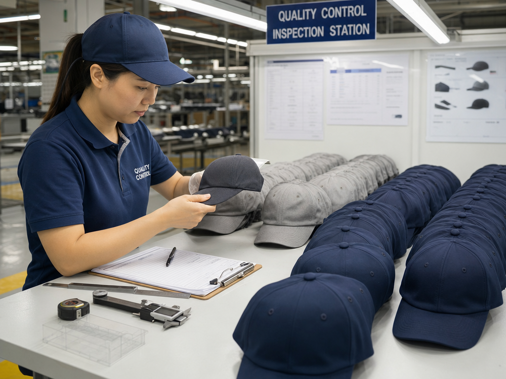 Custom Baseball Caps &mdash; production detail