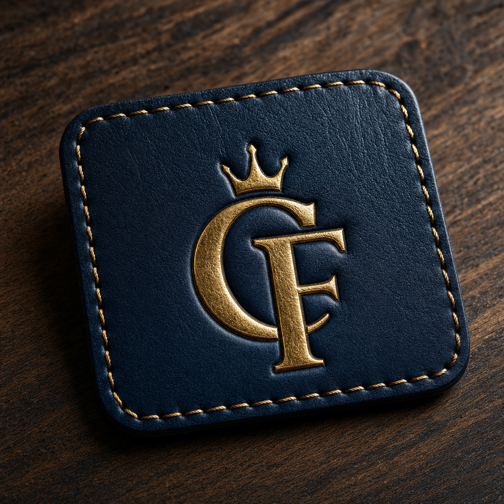 CrownsForge leather debossed logo